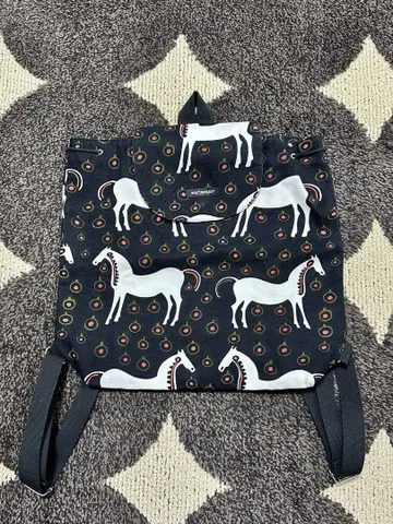 marimekko 백팩 말 패턴 블랙
