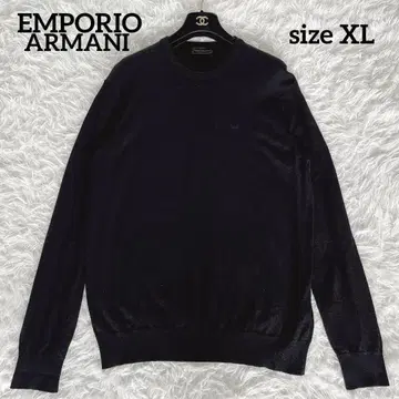 [ EMPORIO ARMANI ] 크루넥 니트 울 블랙 XL