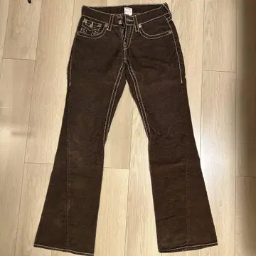 TRUE RELIGION 플레어 벨로아 팬츠 브라운