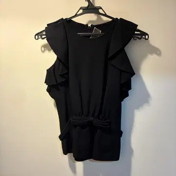 giambattista valli 블랙 슬리브리스 상의