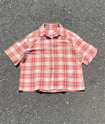 옴브레 체크 셔츠 짧은 기장 박스 실루엣 city boy 아메카지