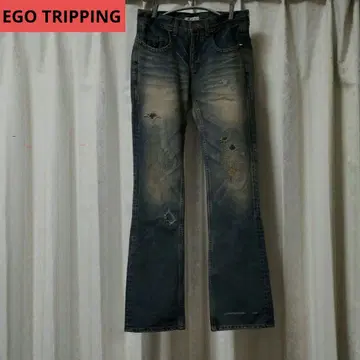 에고 트리핑 데미지 가공 부츠컷 데님 y2k 29