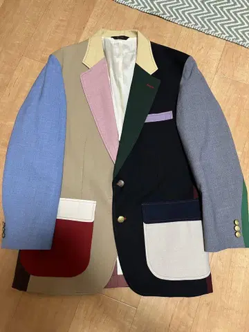 70s 빈티지 클레이지 패턴 자켓 테일러드 블레이저