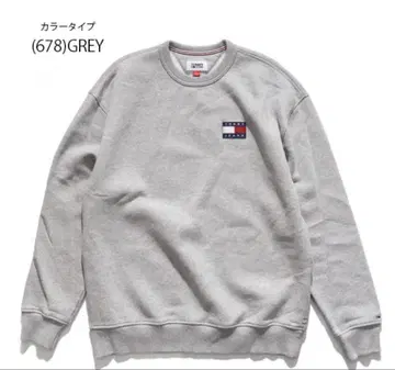 TOMMY JEANS 그레이 크루넥 맨투맨