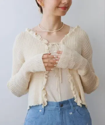 flower 허니 시어 가디건 아이보리