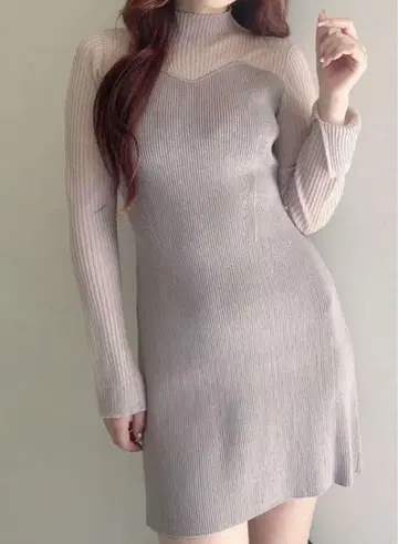 Mercuryduo 레이어드 스타일 도킹 미들 니트 원피스