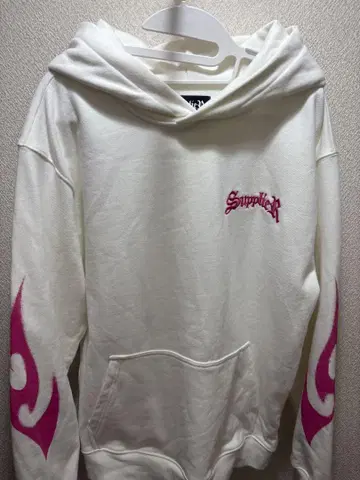 supplier 핑크 로고 후드티