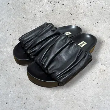 JIL SANDER 샌들 레더 슬라이드 개더 질 샌더 24SS