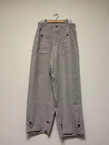 블랙 린넨 캔버스 셰프 팬츠