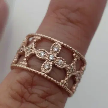 umu 아뮤 K10PG 브라운 다이아 반지 [rilievo] 12호