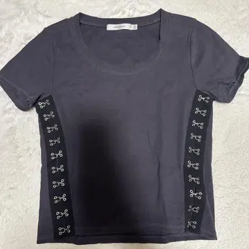 MOUSSY T셔츠 네이비 상의 그레이