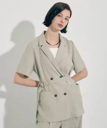 PUBLICTOKYO 린넨 라이크 하프 슬리브 셔츠 자켓 TODAYFUL