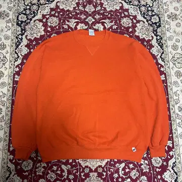 90s 러셀 애슬레틱 맨투맨 무지 USA제 오렌지