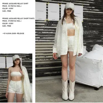 ACLENT Fringe jacquard relaxy shirt