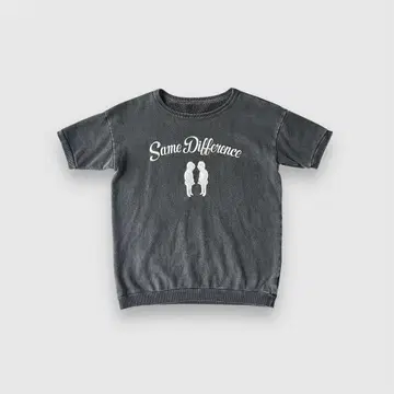 MIXTA 미국제 스웨트 셔츠 반팔 블랙 페이드 구제 의류