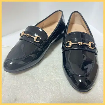 새상품 로페피크닉 HARUTA 에나멜 비트 플랫 로퍼 23.5cm