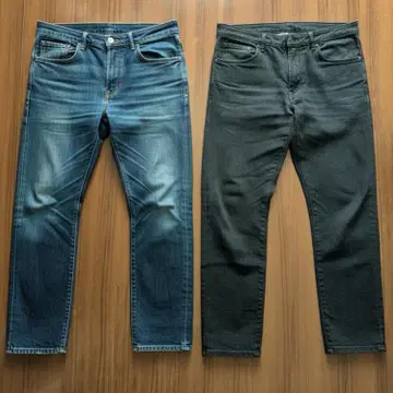 일본제 에드윈 청바지 슬림핏 2개 세트 (블루/그레이) W36