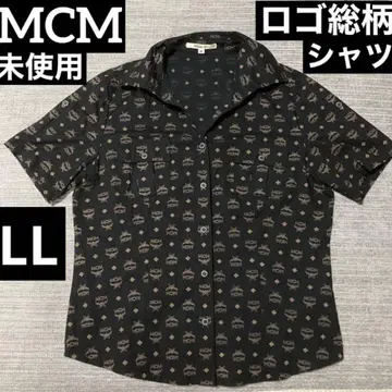 MCM 미사용 올 로고 무늬 셔츠 black LL 사이즈