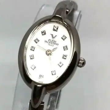 [ 작동품 ] 엘레나 발렌티노 쿼츠 손목시계 다이아몬드풍 장식