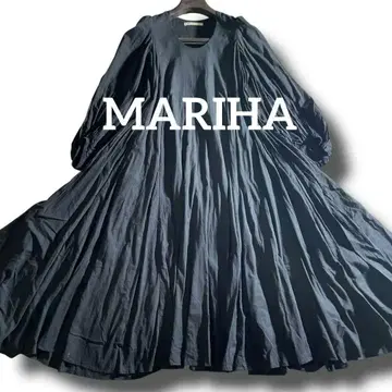 새상품급 MARIHA 맥시 길이 인도 면 롱 원피스 116cm 블랙