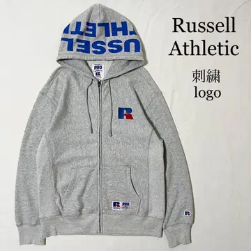 Russell Athletic 자수 로고 맨투맨 풀 집업 후드티 M