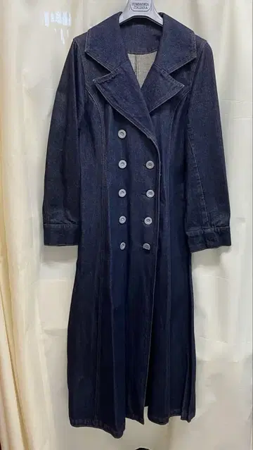 데님 A라인 롱 코트