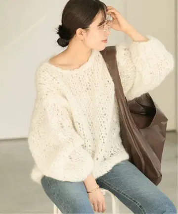 plage 2024AW HAND KNIT 점보 탐 풀오버