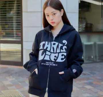 Front wave logo zip hoodie