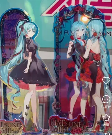 하츠네 미쿠 홀로그램 아크릴 스탠드 블랙 드레스 2개 세트 몽경