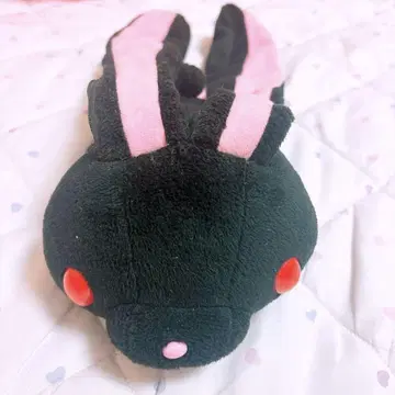 범용 토끼 듀얼 펜 파우치 봉제 인형 펜 파우치 블랙 블랙