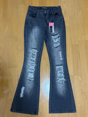 ANDWANG 데미지 워시 데님 팬츠 데님