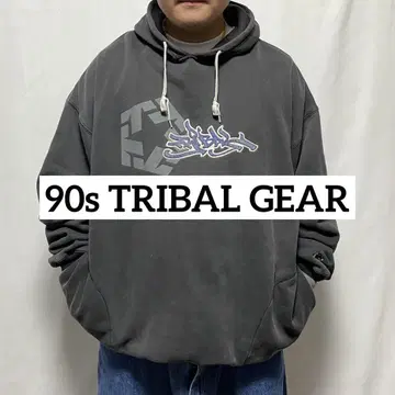 90s TRIBAL USA TRIBAL GEAR 페이드 후드티 XXL