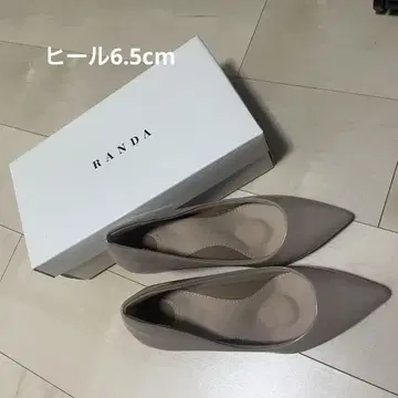 RANDA 베이지 스틸레토 하이힐 펌프스 에나멜