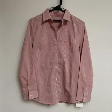 Y셔츠 빨간색과 화이트 스트라이프 셔츠 38size