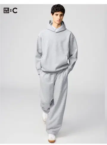 [ 새상품 ] UNIQLO C 맨투맨 와이드 팬츠 그레이 S 사이즈