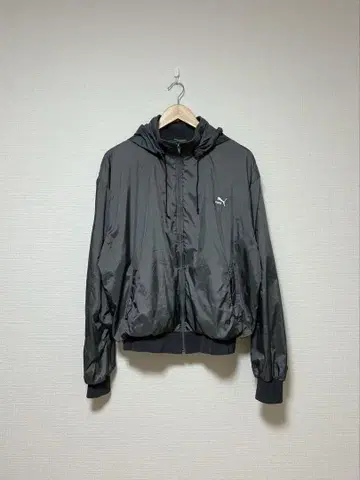90s PUMA 나일론 후드티 스트라이프 테크 y2k