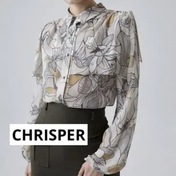 CHRISPER 꽃무늬 쉬폰 긴팔 셔츠
