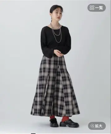 Lepsim 블랙 계열 체크 플리츠 스커트 FREE 사이즈