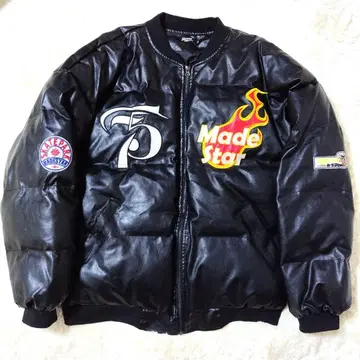 새상품급 스케이트 파크 바시티 자켓 XL 사이즈 와펜 육중한 가죽 블랙