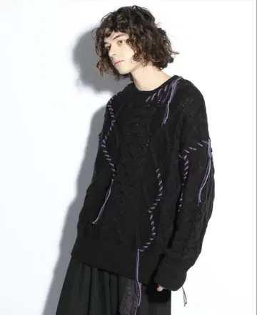 HARE 핸드 스티치 케이블 니트