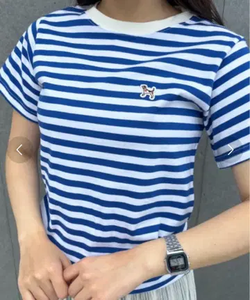 새상품급 Birthdayroom 비글견 자수 보더 T셔츠