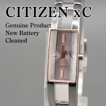 작동 CITIZEN xC 5431-H22684 스퀘어 손목시계 새 배터리