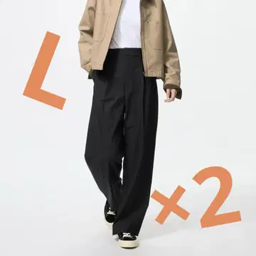 UNIQLO 턱 와이드 팬츠 2세트