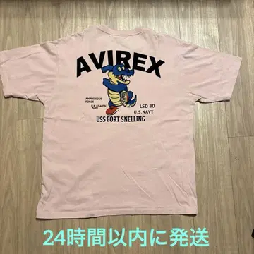 AVIREX USS FORT SNELLING 티셔츠 핑크