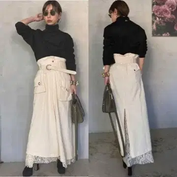AMERI vintage 벨트 롱 스커트