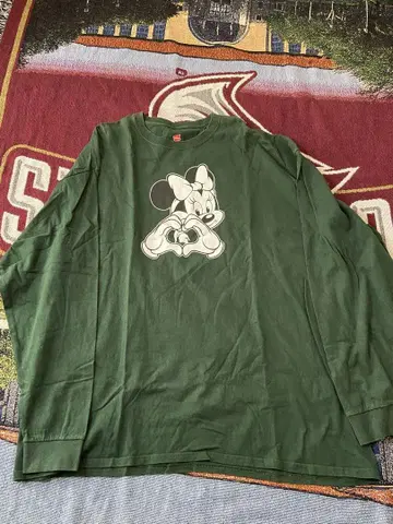 구제 의류 Hanes 미니 마우스 롱 슬리브 T셔츠 3XL