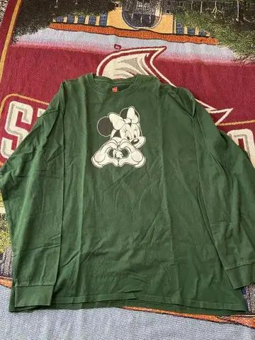 구제 의류 Hanes 미니 마우스 롱 슬리브 T셔츠 3XL