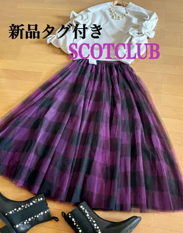 스테디셀러 인기 택 포함 새상품 SCOTCLUB 볼륨 체크 샤샤 스커트