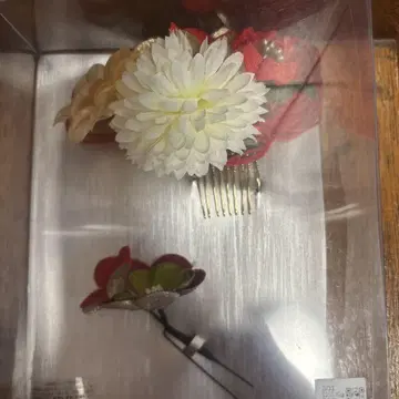 일본 의류 머리 장식 꽃 빨간색 그린 화이트