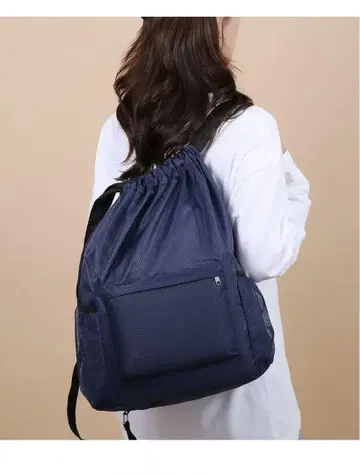 네이비 드로우 스트링 백팩 남녀 공용